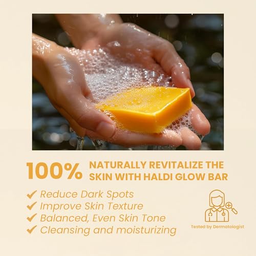 Image of Haldi Hustle Bar with 2% Kojic Acid, Cold Processed Handmade Soap, 100g (8)