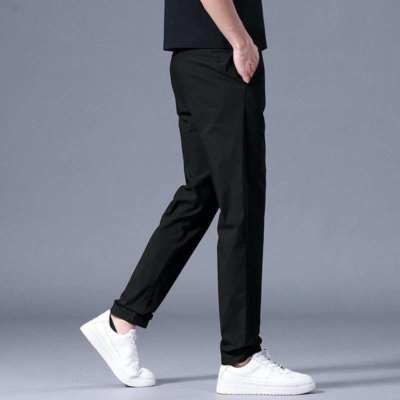 Pantalon en soie glacée homme léger fluide été casual chic ample