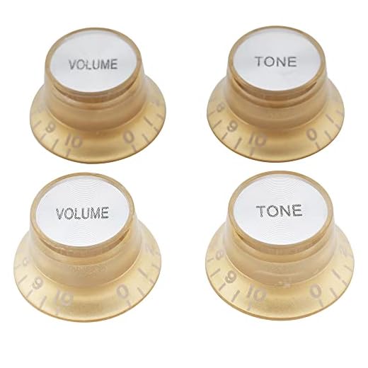 Musiclily Métrico 2 Volumen y 2 Tono Botón de Potenciómetro para para Guitarra Eléctrica de estilo Les Paul, Oro