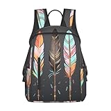FZQVSLCM Laptop Backpack Lightweight Hiking Backpack Feather Arrows Weekender Bag Travel Daypack for Women Men