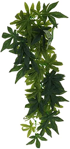 2 peças dobráveis ​​répteis videira verde selva escalador videiras terrário ornamento de habitat