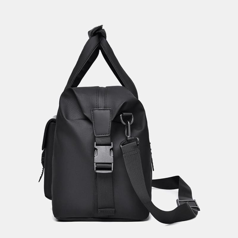 Men's Black Travel Bag Large Capacity Handbag Crossbody Waterproof Proof Fitness for Business Trips