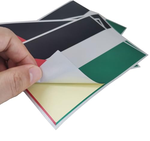 Image of 4 Pack Reflective Palestinian Flag Sticker - 6 x 4 Inches - Palestine Flag Sticker -Free Palestine Decal Waterproof for Car Bumper Trucks Window Bumper Laptop
