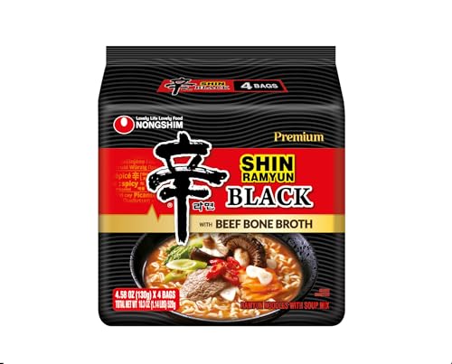 Nongshim Ramen Noodles, Gourmet Instant Ramen, Premium Microwavable Noodle Soup, Shin Black, 4.58 Ounce (Pack of 16) - Packaging Graphic May Vary image 6