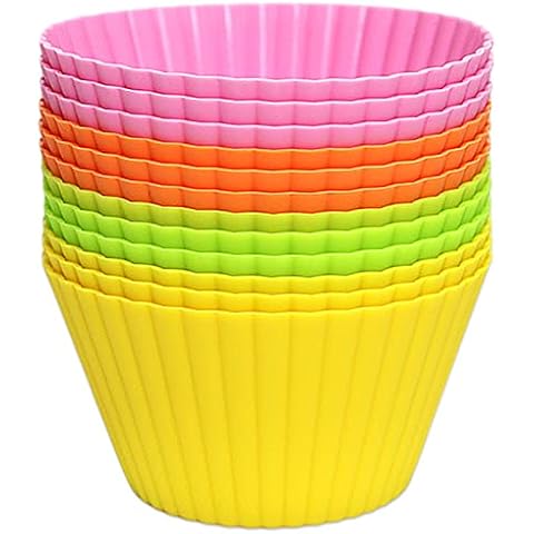 Goalfly Large Silicone Cupcake Cases, 12 Pack Cover