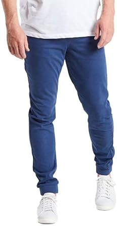 Mugsy Mens Chino Joggers, Classic Fit, Stretch Khaki Joggers for Men, Comfortable, Flexible, True to Size
