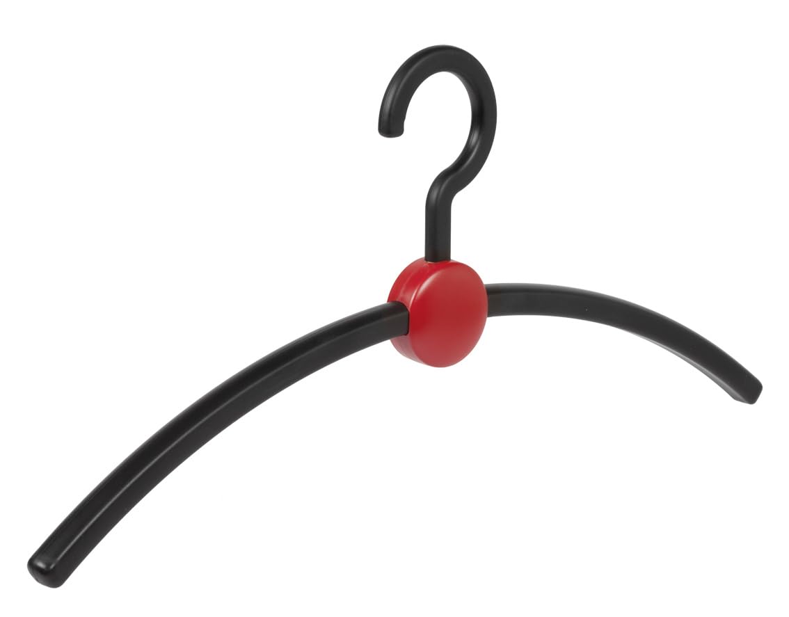 Kleiderbügel, Jackenbügel, Garderobenbügel, Point, 6er Set, Kunststoff, Schwarz, Rot, Jacke, Nicht drehbarer Haken, 45 cm (708750/6)