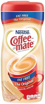 Coffee Mate 30622 The Original Fat Free 16 oz. Coffee Creamer (Pack of 2); Stir in the Rich, Indulgent Taste Anytime for a Classic Cup That's Non-dairy, Lactose-Free, Cholesterol-Free & Gluten-Free