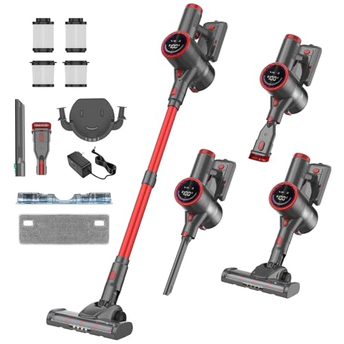 Opiniones y reviews de Aspiradoras en seco y húmedo los más solicitados. 45 COYIVI Aspiradora Inalámbrica, Aspirar y Trapear, 30Kpa Aspirador Vertical Sin Cable con Pantalla Táctil para Hogar, Aspiradora de Mano para Alfombras/Suelos Duros/Pelo de...