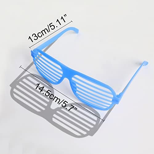 BOZILY 12pcs Neon Shutter Shades Sunglasses Novelty Neon Glasses 80's Party Slotted Sunglasses 80s Disco Shutter Glasses for 80s Party Fancy Dress Costume Prop