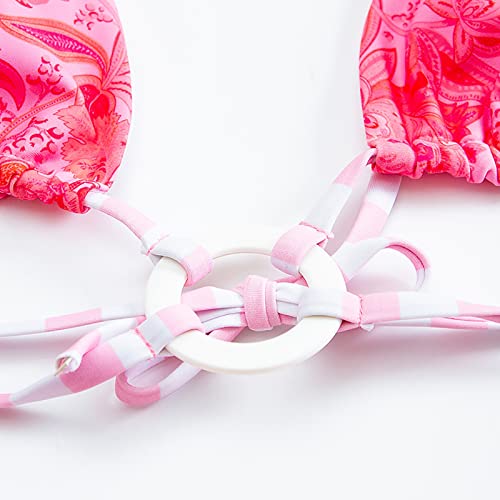 Bikini léopard rose avec triangle et tankini pour femme taille M