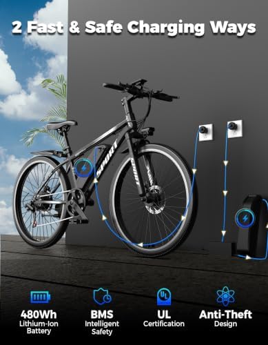 ASKGO Electric Mountain Bike for Adults, 1500W Peak Ebike 25MPH, 7 Speed — view 4