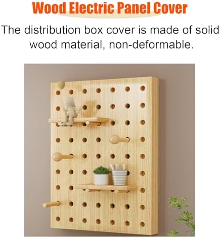 Light Coffee Meter Box Cover - Decorative Electrical Panel & Fuse Cabinet, Vertical Circuit Breaker Box Protector, Home Decor, No Punching, 19.7x23.6in/50x60cm