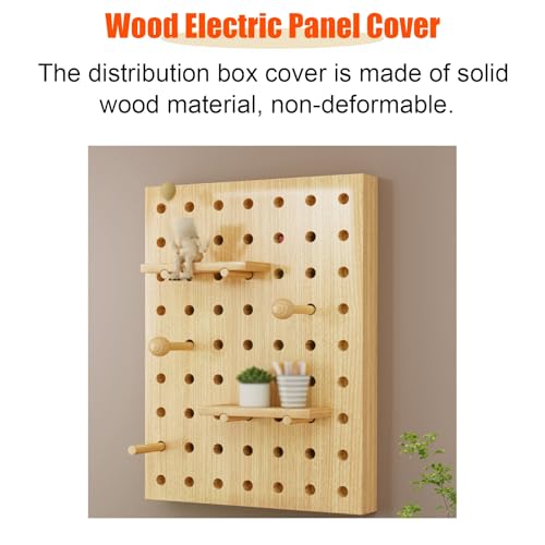 Light Coffee Meter Box Cover - Decorative Electrical Panel Wrap, Vertical Circuit Breaker Cabinet, Indoor Fuse Panel Protector, Home Decor, No Punching, 19.7x23.6in/50x60cm