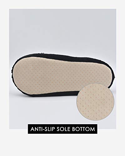 Dicuird Womens Slipper Socks Low Cut Comfy&Warm Animal Non-Skid Bedroom Slippers(Black Cat, 5-7.5) #TOP3