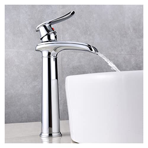 Robinet cascade de salle de bain mitigeur eau chaude et froide noir - 4