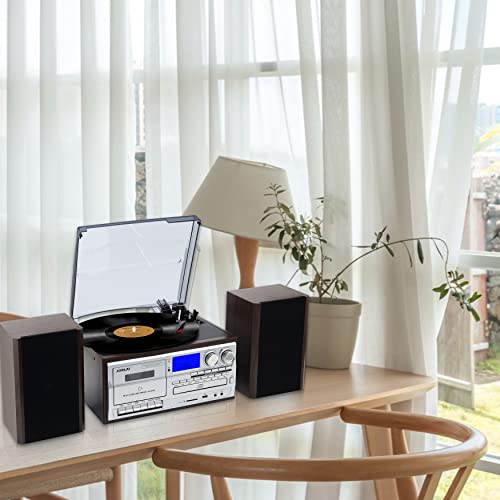 Jorlai Platine Tout-en-Un avec Haut-Parleur stéréo Externe, Lecteur de Disque Bluetooth 3 Vitesses avec Lecture CD/Cassette, Radio AM/FM, Codage USB/SD, entrée Aux-in/RCA Line-Out - Les Beatles, Paul McCartney, John Lennon, RIngo Starr, George Harrison Jorlai Platine Tout-en-Un avec Haut-Parleur stéréo Externe, Lecteur de Disque Bluetooth 3 Vitesses avec Lecture CD/Cassette, Radio AM/FM, Codage USB/SD, entrée Aux-in/RCA Line-Out – Image 8