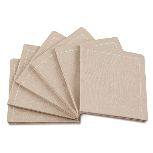 Signature Napkins Cocktail-Servietten aus Baumwolle, Getränkeservietten, Dessertservietten, Bar-Servietten, Party-Servietten, einzeln verwendbar (30 Stück), Sand Cover