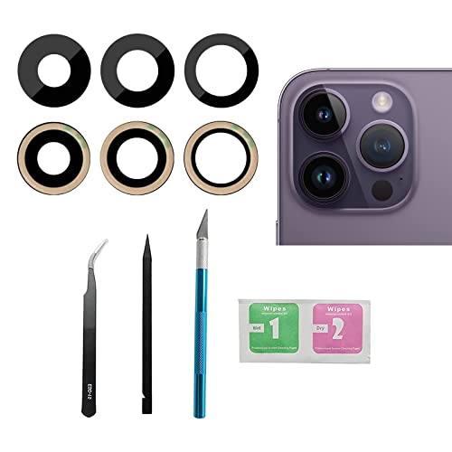 Lentes de cámara trasera para iPhone 14 Pro Max cristal de repuesto con kit herramientas