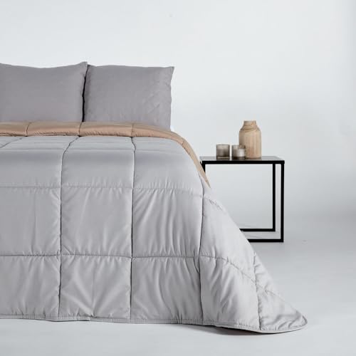 10XDIEZ Edredón de Invierno (Liso Gris - Cama 150cm)
