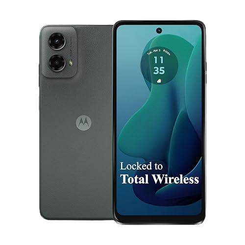 total wireless Motorola Moto g 5G (2024) Locked Prepaid Smartphone, 128GB, Gray - Includes $55 Unlimited Talk, Text, & Data 30-Day Plan