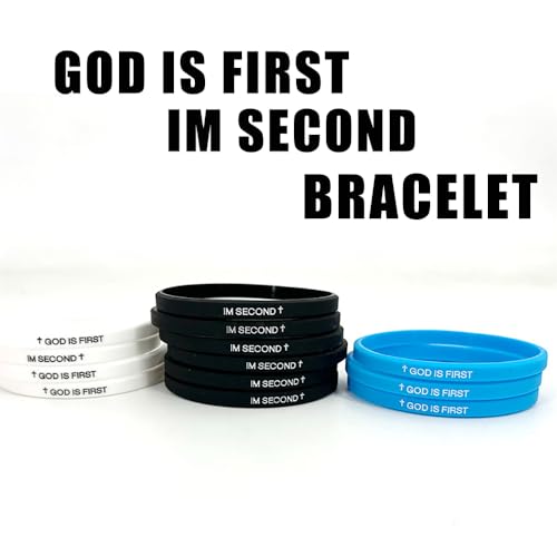 GOD IS FIRST BRACELET,IM Second Christian Rubber Inspirational Bible Verses Bracelets Motivational Jewelry Gifts for Men Women2