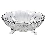 Plateau à dessert : rehaussez la décoration de votre cuisine avec ce panier rond en verre, utilisé pour stocker des fruits, des légumes des collations.