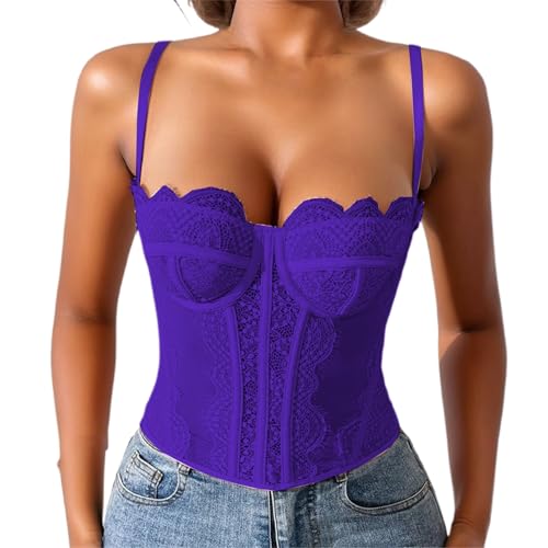 Bustier en dentelle femme haut push-up débardeur