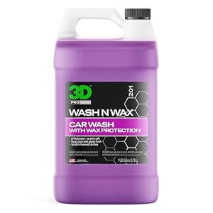 3D Wash N Wax Car Wash Soap - pH Balanced, Easy Rinse, Scratch Free Soap with Wax Protection - 1 Gallon
