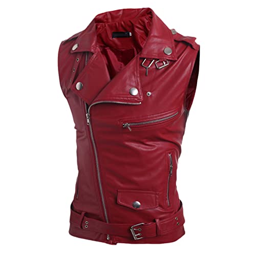 Veste en cuir sans manches homme pour les sorties urbaines et weekends d'hiver