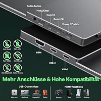 cocopar Portable Monitor 15.6 Zoll 1080P FHD 85% sRGB Mobiler Bildschirm Lautsprecher HDMI USB-C Tragbarer Monitor für Laptop MacBook Surface PC Xbox PS4/5, VESA montierbar mit Integrierter Ständer – Ansicht 4