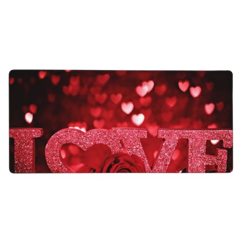 Tapis de souris Saint-Valentin grand format 40x90cm en caoutchouc antidérapant