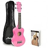 Martin Smith Soprano Ukulele with Ukulele Bag & Chord Book - Pink