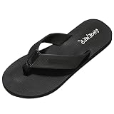 Sandalias planas de moda para hombre, sandalias planas de playa, fondo suave, zapatillas planas, chanclas 34 niñas, Negro , 43 EU