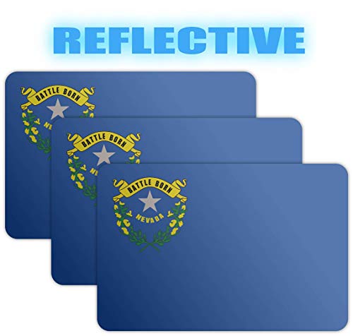 (x3) 3M Reflective Nevada Flag Stickers | Versatile Safety Decals | Flag of Nevada Sticker Decals | Perfect for Hard hats, laptops, bikes, toolboxes and more!
