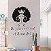 UILMNIY Black Women Arfo Confidence Wall Decal Art Africa Balck Queen Crown Beauty Salon Wall Decor Sticker Inspiration Quotes Be Your Own Kind of Beautiful Motivation Girl Bedroom Wallpaper AFN21