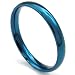 KONOV Mens Womens Stainless Steel Ring, 3mm, Comfort Fit Band, Blue, Size 9