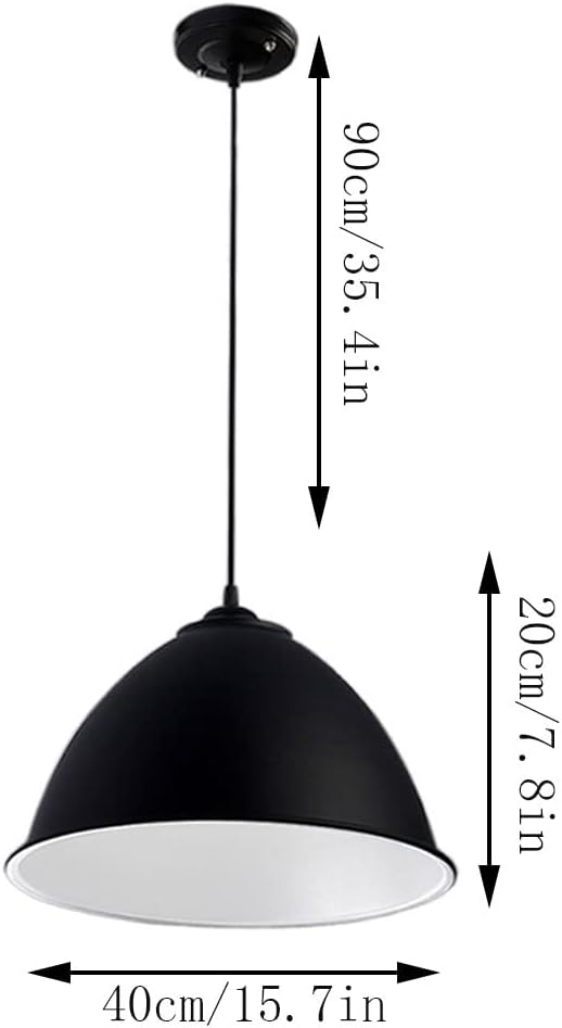 GERAGUR Koepel Hangende Hanglamp Metalen E26 Kroonluchters Zwarte Schuur Hanglamp voor Boerderijkeuken, Hanglamp Dineren, Slaapkamer 1 Pak voor Keukeneiland, Eetkamer, Woonkamer, photo 3