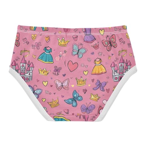Wusikd Cute Princess Girls' Underwear Cotton Pink Butterfly Girls Briefs Soft Toddler Underwear 2T2