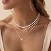 CHESKY Layered Silver Necklaces for Women Trendy, Silver Plated Dainty Stackable Charm Necklaces for Womens Layering Beads Tennis Chain Diamond Pendant Necklaces Jewelry Set for Women Gifts
