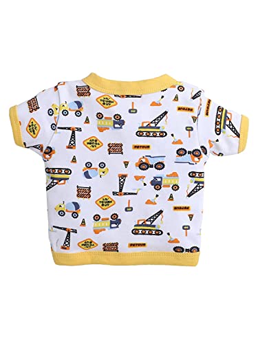 Image of Pooja Baby Baby Boys' & Baby Girls' T-Shirt Hosiery Cotton Clothing Jhabla /Vest Front Open T- Shirt with Snap Buttons Pack Of 4