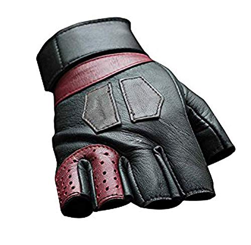 Image of Mens Guardians Superhero Distressed Maroon Star Cosplay Costume Leather Biker Jacket