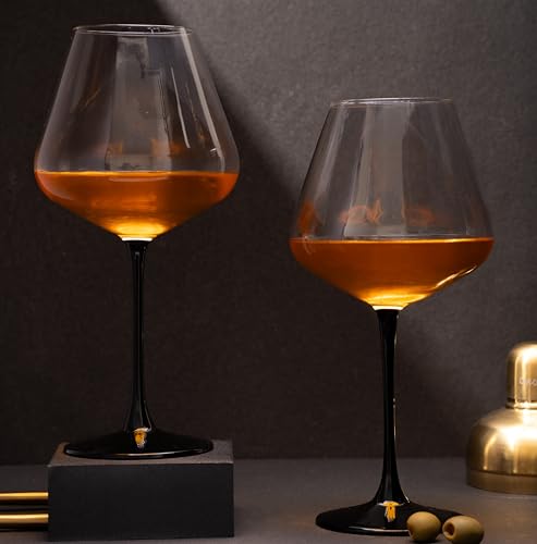 Image of CAR-O-BAR Ivory Wine Glass | Premium Wine Glasses | Set of 2 | 350ml Crystal Wine Goblet Glass | Perfect for Red and White Wine || Perfect for Gifting