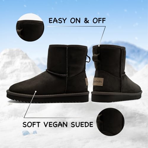 Balabala Toddler Snow Boots Kids Snow Boots Girls Boys Winter Boots Warm Water Resistance Suede Boots Classic Solid Casual3