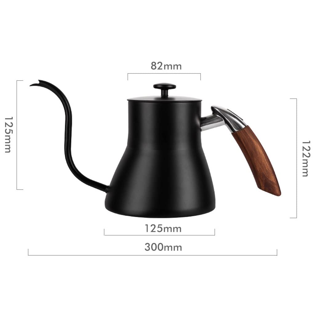 800ml, ręczny czajnik do kawy ze stali nierdzewnej 304, wiszący dzbanek do kawy, podgrzewany, ręczny pojemnik z wylewką, do parzenia kawy i herbaty /363(Black)