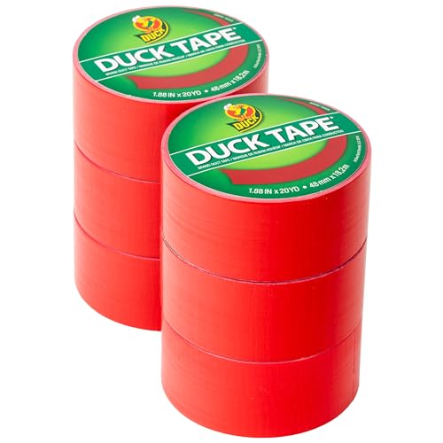 Duck Brand Color Duct Tape, 6-Roll, Red (1265014_C)