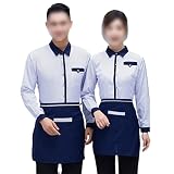 WDBBY Fast-Food-Geschäft Kellnerin Arbeitskleidung Uniformhemden Bäckerei Konditoreien Hot Pot Catering Langarm Kellner-Overalls (Color : Men, Size : L)