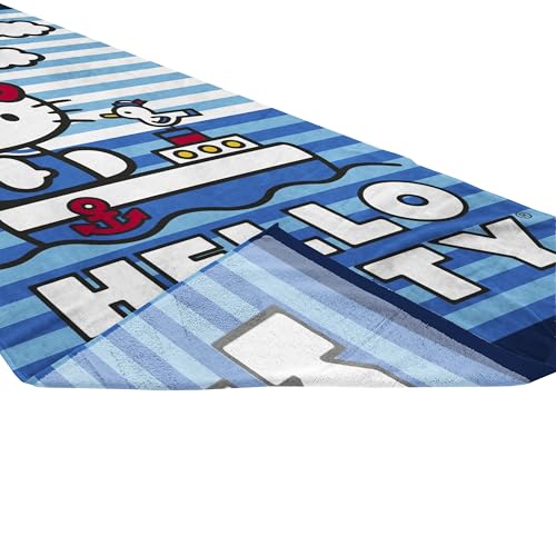 Jay Franco Hello Kitty Bath Pool Beach Towel - Nautical Super Soft & Absorbent 100% Cotton Towel, Measures 28 x 58