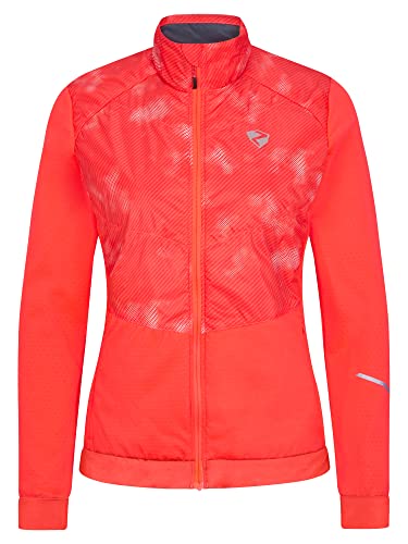 Ziener Narina Chaqueta Funcional/híbrida para Deportes de montaña | Acolchada, Cortavientos Primaloft, Rojo a Rayas, 42 para Mujer