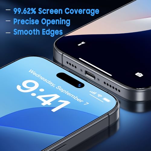 Uyiton Compatible with iPhone 16 Pro Max Matte Screen Protector - Anti-Fingerprint Shatterproof Full Coverage Case Friendly Smooth as Silk 9H Tempered Glass Screen Cover, 2 Pack